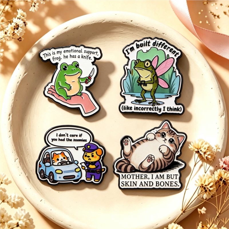 Enamel Pin Set - Эмалевый значок с надписью, милый мультяшный